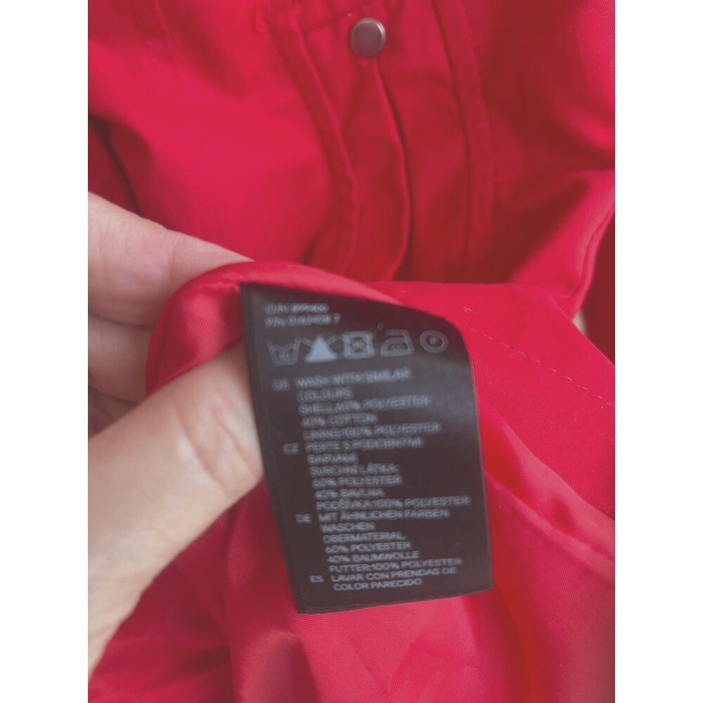 H & M Red Zip Up Jacket Hood Size 4 93727 - Picture 6 of 6